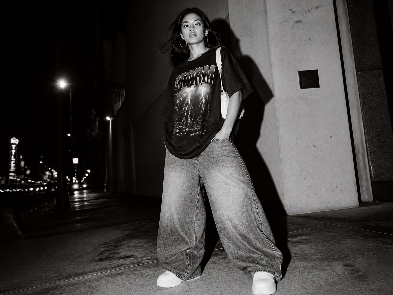 Blossom Street campaign: streetwear styling on an urban city street